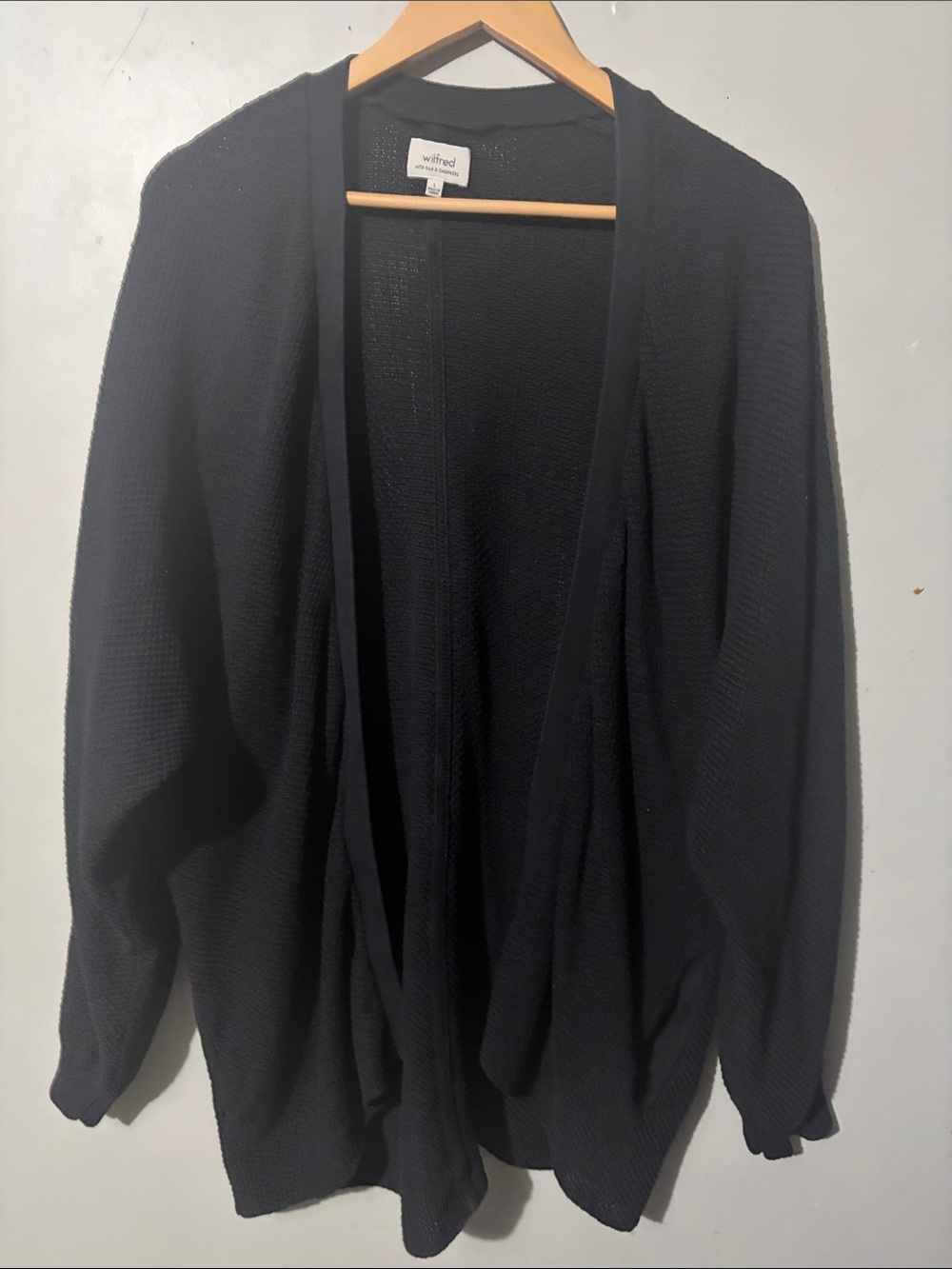 Wilfred Black Open Drape Knit Cardigan